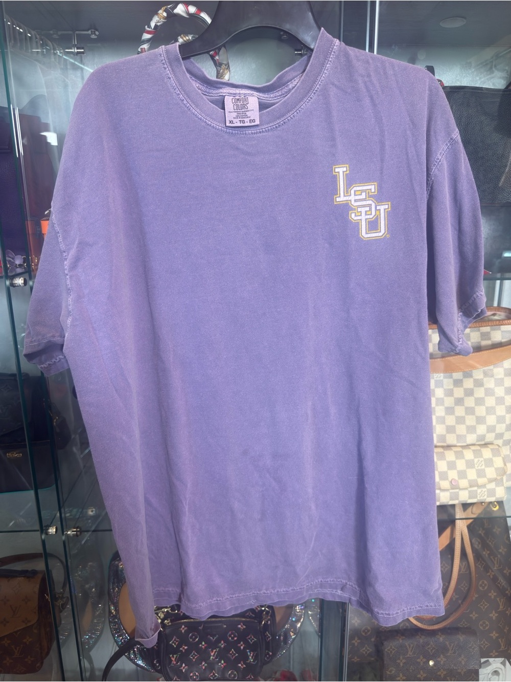 Comfort Colors Purple LSU Baseball Short-Sleeve Crewneck T-Shirt
